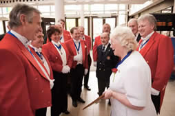 Members of the English Toastmasters Association at the County Hall in Chelmsford Esserx with the Chairman of Essex County Council during their St George's Day presentation