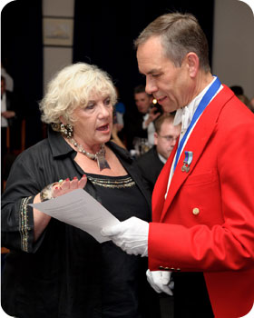 Suffolk oastmaster Chris Woods at Caver Barracks with Tina Knight